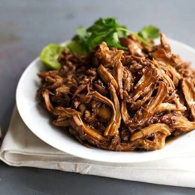 Honey Glazed Crockpot Chicken Adobo - simple pantry ingredients, hardly any hands-on time, 200 calories. | https://slim-path.today