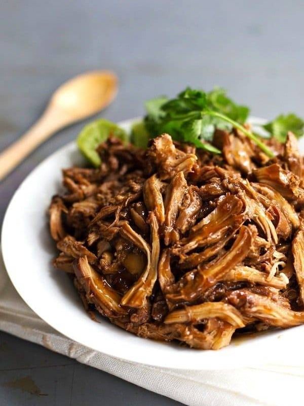 Honey Glazed Crockpot Chicken Adobo - simple pantry ingredients, hardly any hands-on time, 200 calories. | https://slim-path.today
