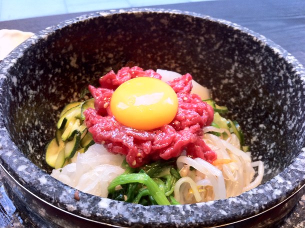 Raw beef dolsot bibimbap at Kimchee High Holborn