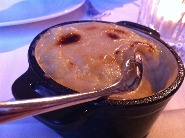 Cauliflower pudding at the Gilbert Scott