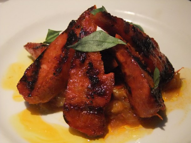 chargrilled chorizo at The Salt Yard
