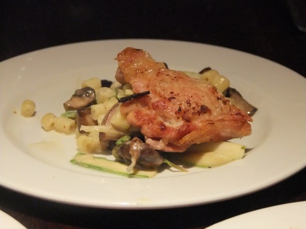 chicken with truffled macaroni at The Salt Yard