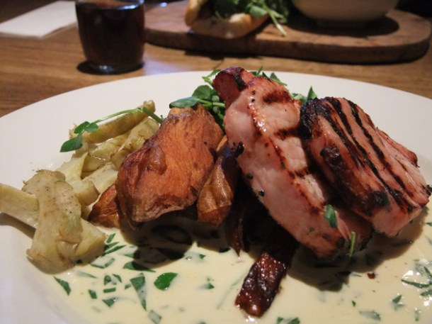 bacon chops at the crown and sceptre fitzrovia