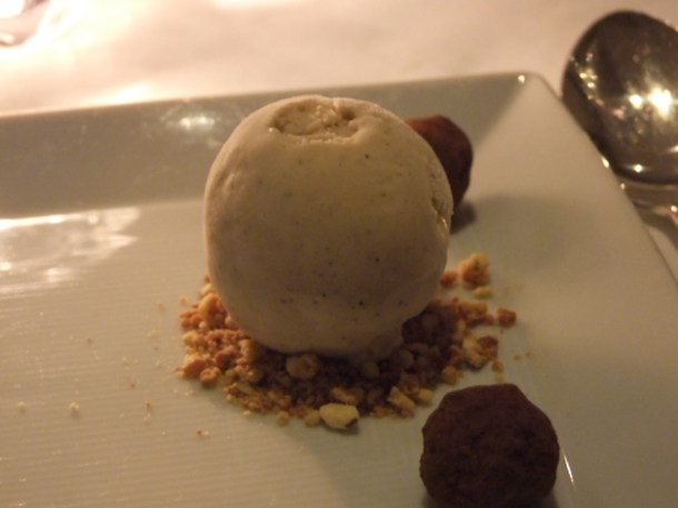 with coffee ice cream and salt caramel truffles at The Notting Hill Brasserie with coffee ice cream and salt caramel truffles at the notting hill brasserie