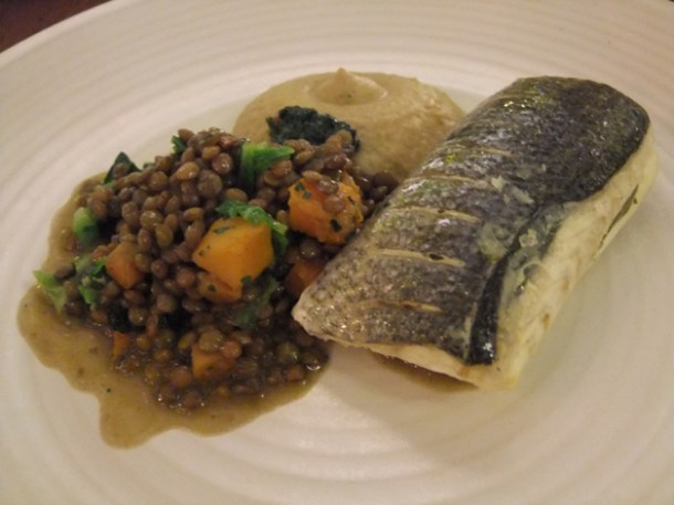 steamed bass at bread street kitchen