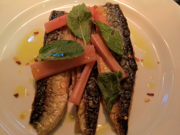 mackerel, rhubarb, chilli and mint at karpo