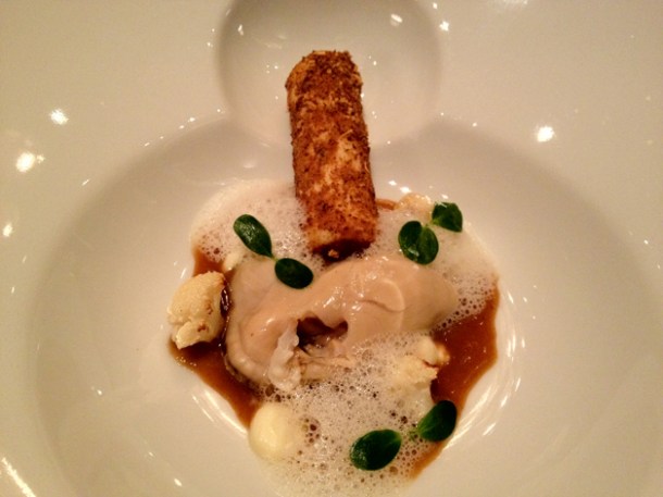 oyster with pumpernickel and cauliflower at Anna Sacher oyster with pumpernickel and cauliflower at anna sacher