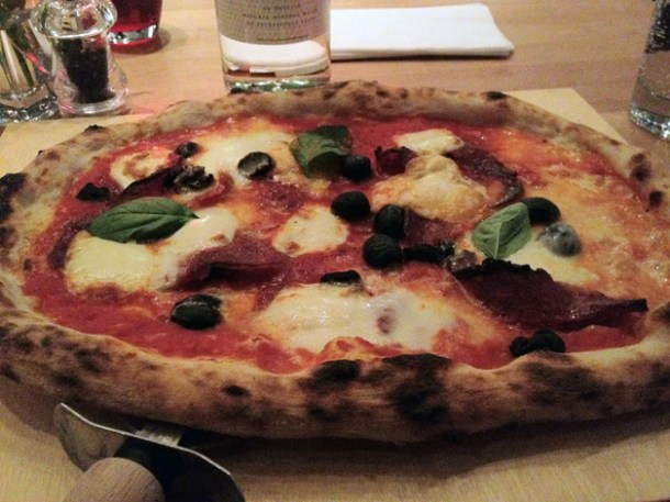 salame piccante pizza at Meter salame piccante pizza at meter shoreditch