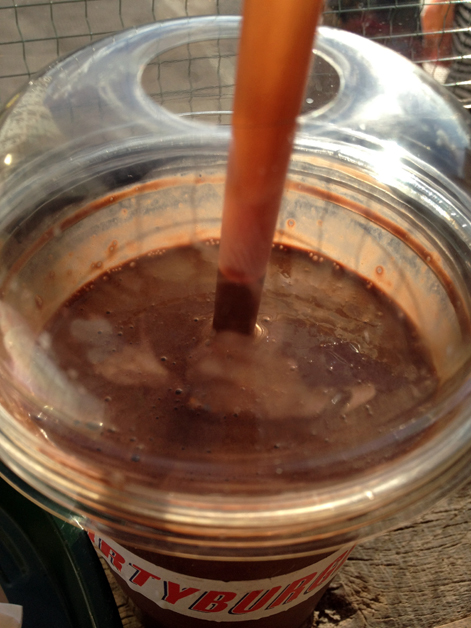chocolate milkshake at dirty burger