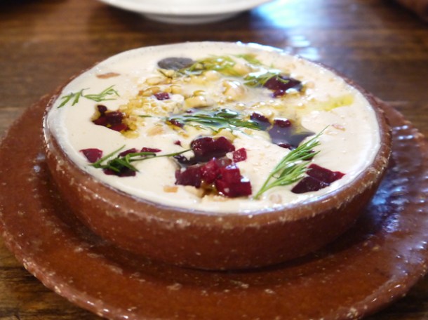 Ajo blanco and beetroot at Copita ajoblanco and beetroot at copita