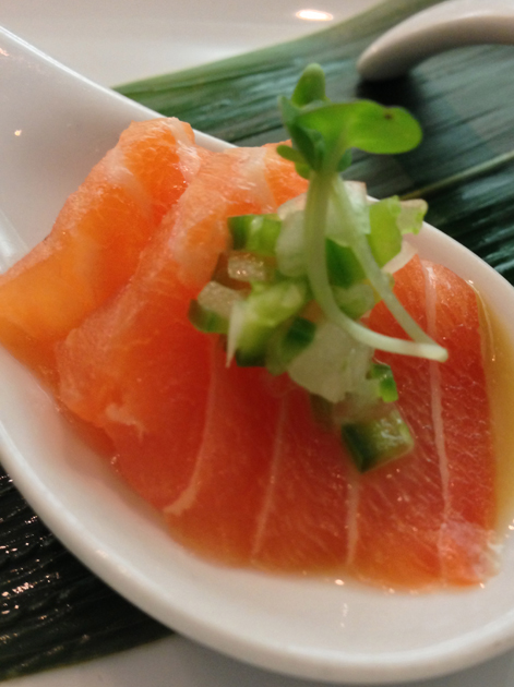 salmon sashimi at Dinings salmon sashimi at dinings