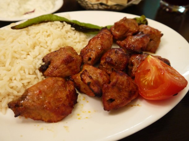 lamb shish kebab at yayla green lanes