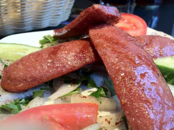 turkish garlic sausage at ottoman hammersmith