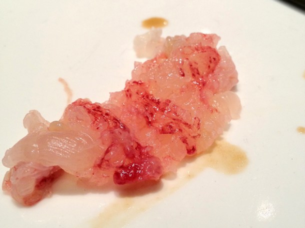 close up of lobster sashimi at pearl liang