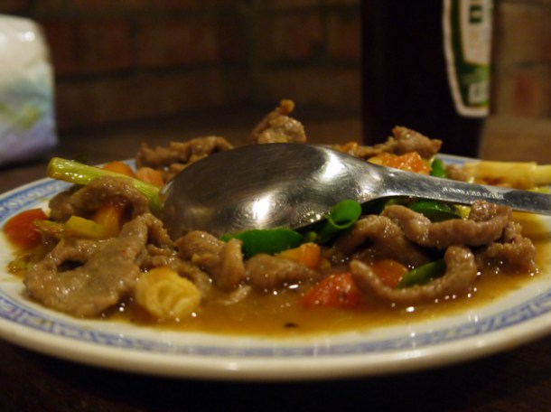 stir fried pork at taipei shin gu shiang