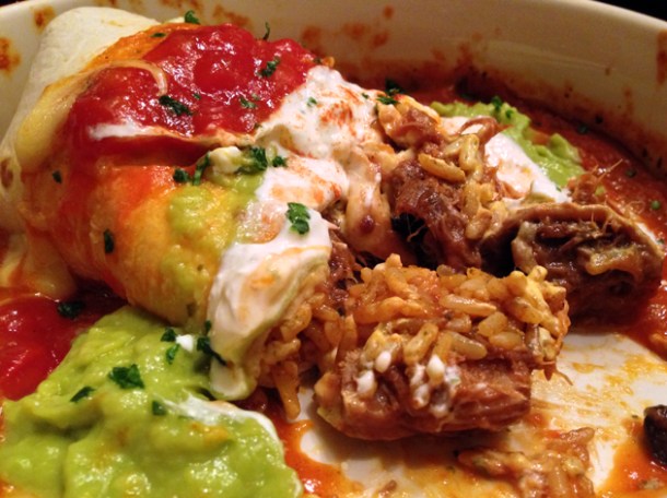 pork burrito at chiquito