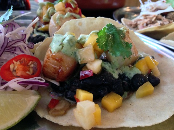 scallop tacos at crazy homies