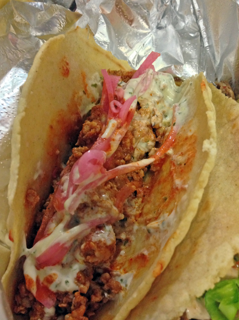 pork taco from the taco stand