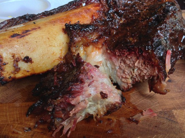 jacob's ladder beef ribs at red dog saloon