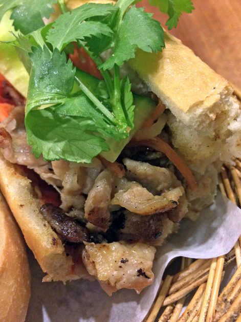 grilled pork banh mi at viet cafe