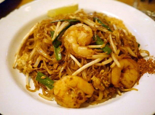 prawn pad thai at rosa's cafe carnaby street