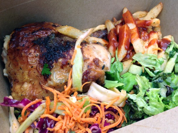 quarter roast chicken from the spinning hen