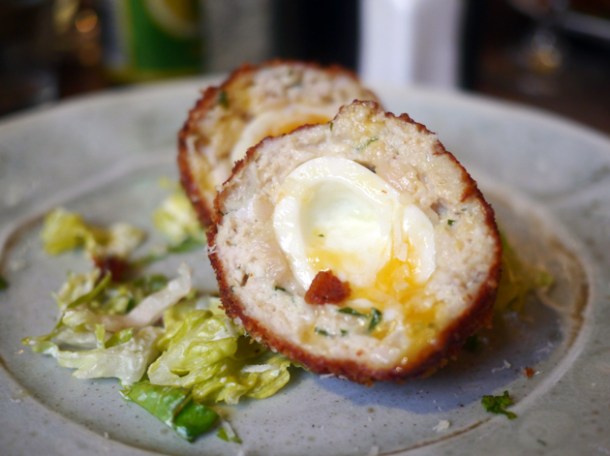 caesar scotch egg at whyte and brown