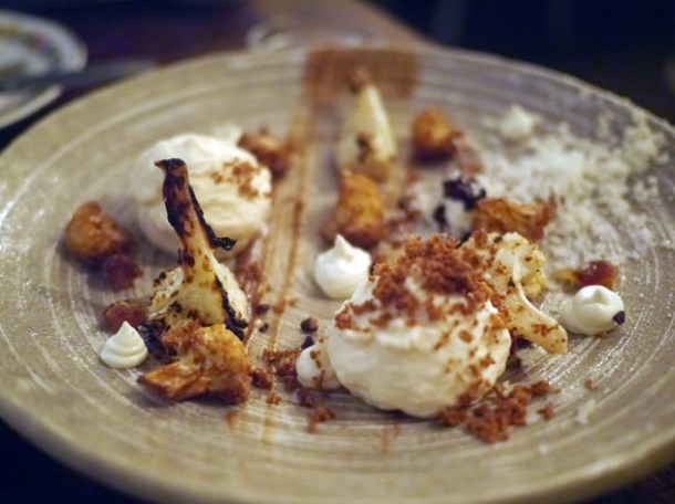cauliflower, cocoa, dates and yoghurt at the manor clapham