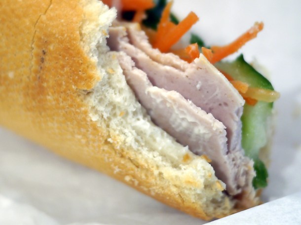 pork roll banh mi at viet baguette