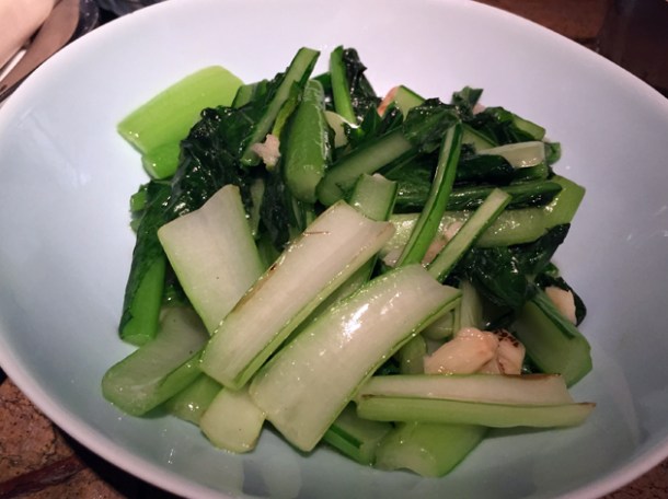choi sum with garlic at the duck and rice