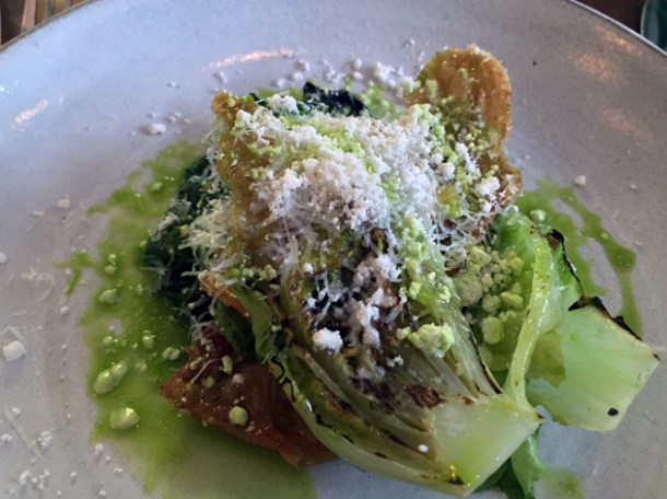 gem lettuce and chicken skin at pidgin