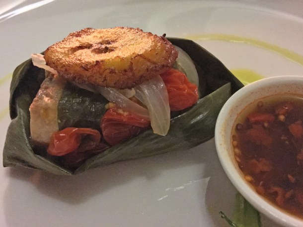 trout and plantain at tierra y cielo