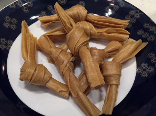 yuba tofu knots at shuang shuang
