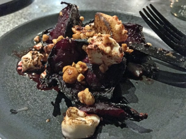 beetroot with goats curd at smokestak