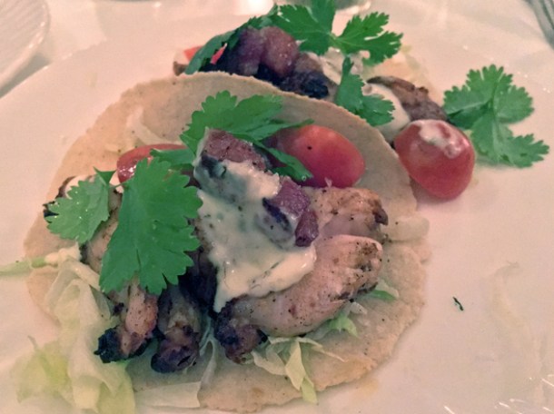 chicken blt tacos at corazon