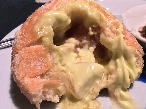 apple custard doughnut at farang highbury and islington