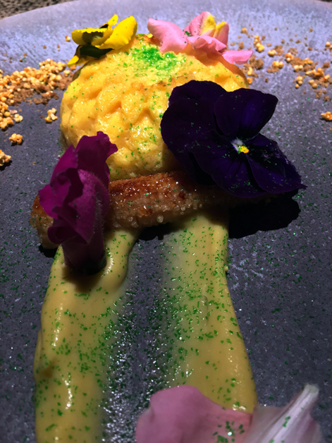 corn and huitlacoche cake at ella canta