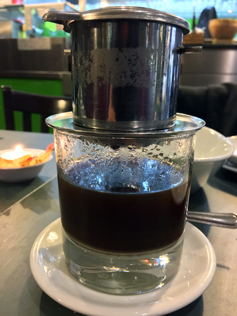 hot vietnamese coffee at mrs le's