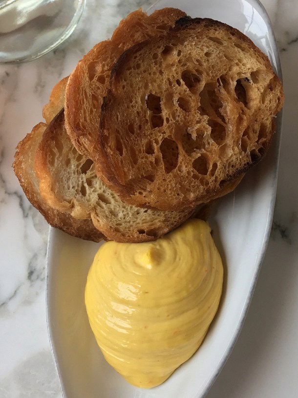 illustrative photo of the fisherman's stew crispbreads and rouille at Siren at The Goring Hotel