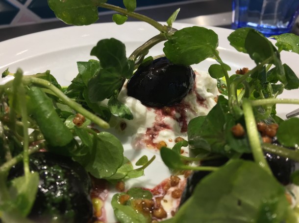 illustrative photo of the burrata with pickled cherries at Lupins