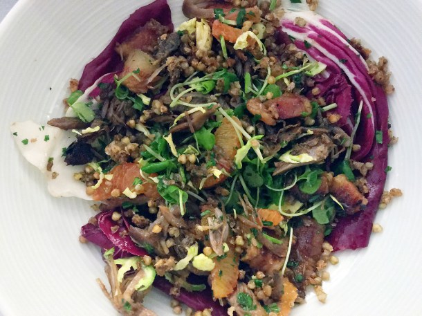 illustrative photo of the confit duck salad at Lupins