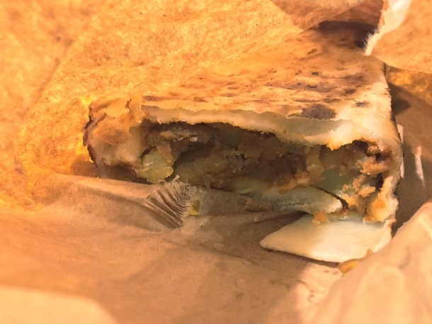 illustrative photo of a meat stuffed roti from Everest Curry King