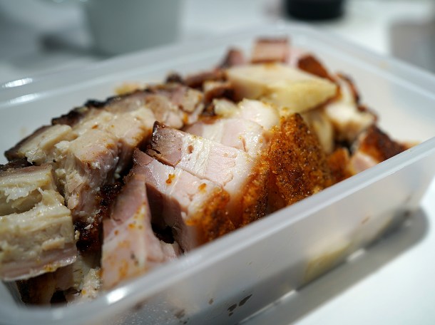 illustrative photo of the crispy roast pork from Four Seasons Chinatown