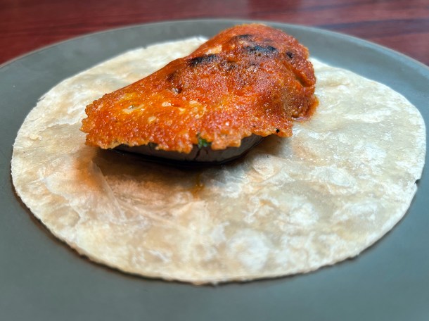 illustrative photo of the costrada beef and cheese on tortilla at Fonda