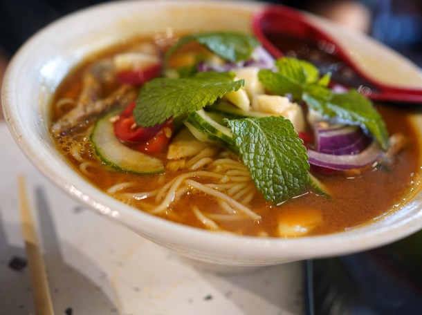 illustrative photo of the penang assam mackerel laksa at Sambal Shiok